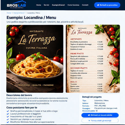 Esempio completo Locandina / Menu